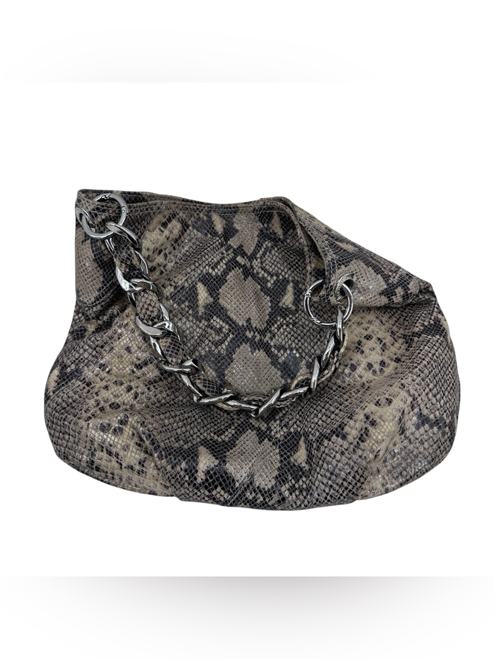 Michael Kors Snake-Print Hobo Bag in Taupe and Black